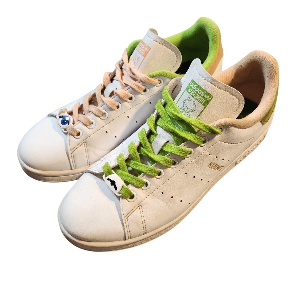 Adidas Stan Smith Shoes Womens Size 7.5 Primegreen Kermit Miss Piggy White Green